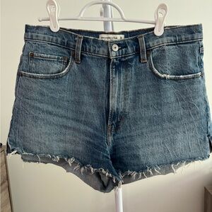 Abercrombie & Fitch Blue Jean Shorts Distressed Frayed Hem